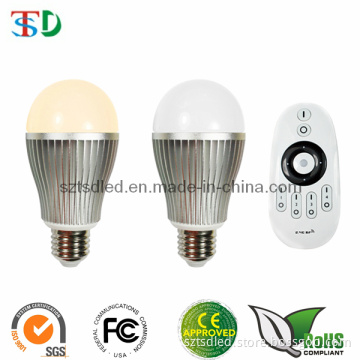 2013 New 2.4G Remote Control Colour Temperature Adjustable 9W LED Bulbs Dimmable & Support WiFi (TD-XGBSW9-DA)